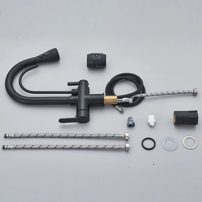 Robinet de Cuisine 360° avec Filtre – Douchette Extensible 3 Modes, Mitigeur Eau Chaude et Froide