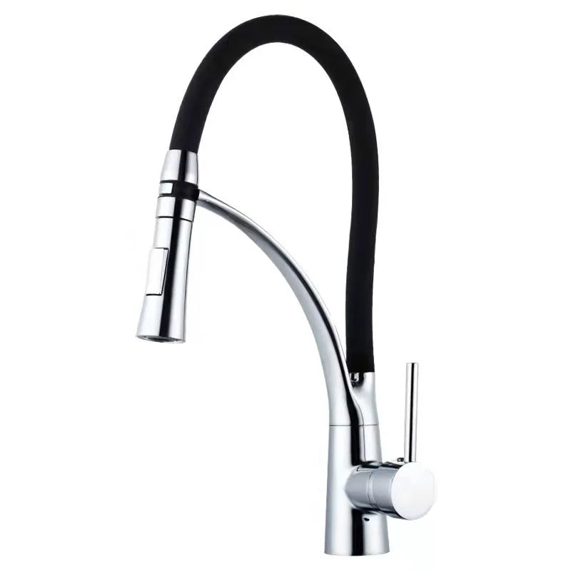 Robinet de Cuisine Nickel Brossé – Douchette Extractible, Mitigeur Monolevier, Eau Chaude & Froide