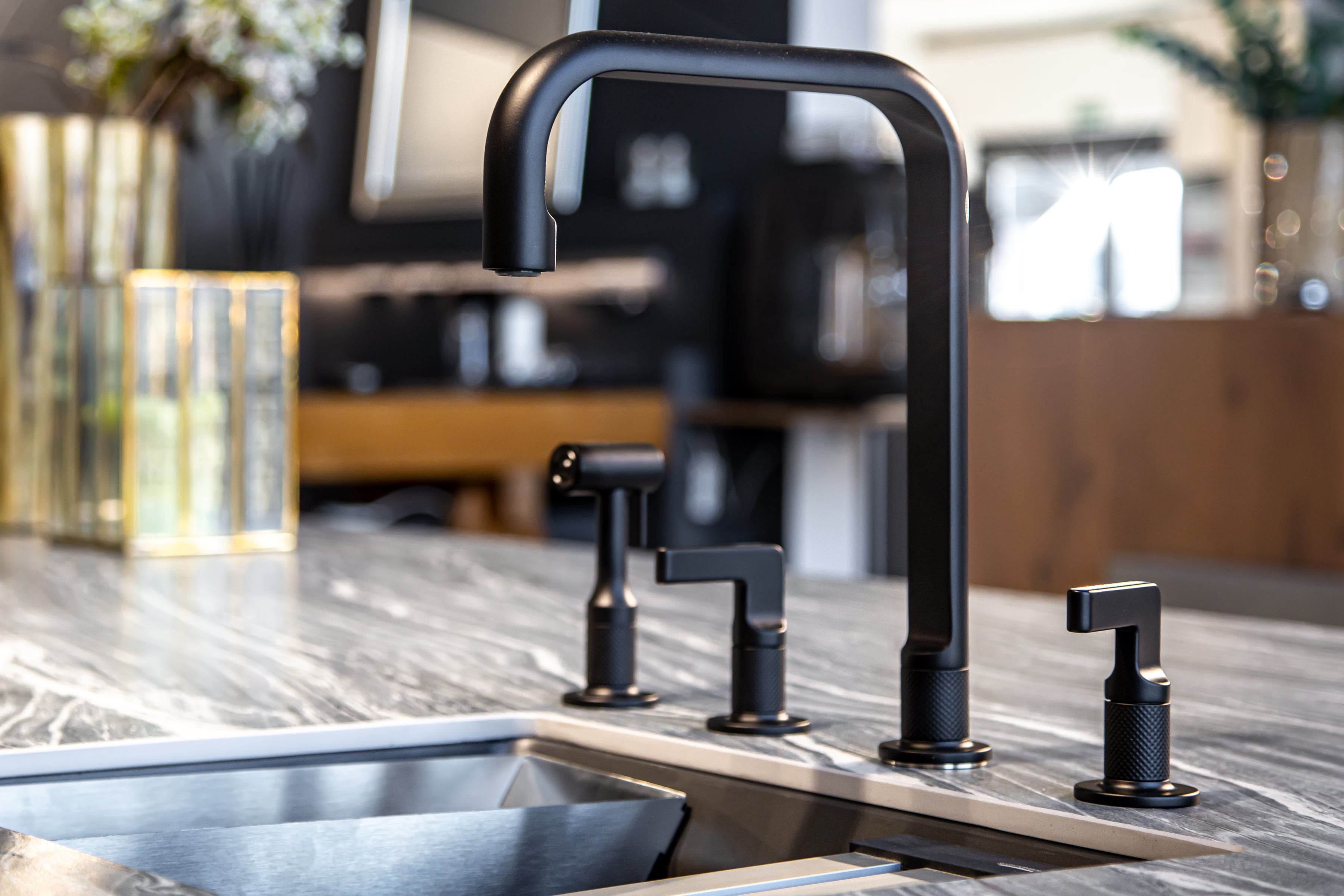 black kitchen mixer tap